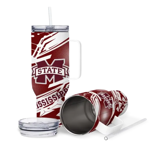 customized mississippi state bulldogs abstract paths maroon curved tumbler high quality.webp