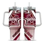 customized mississippi state bulldogs arrow burst maroon curved tumbler best selling.webp