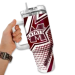 customized mississippi state bulldogs arrow burst maroon curved tumbler best selling.webp