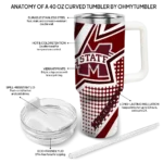 customized mississippi state bulldogs arrow burst maroon curved tumbler best selling.webp