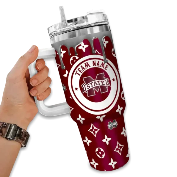 customized mississippi state bulldogs bullseye drips maroon curved tumbler fashion forward.webp