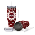 customized mississippi state bulldogs bullseye drips maroon curved tumbler best selling.webp