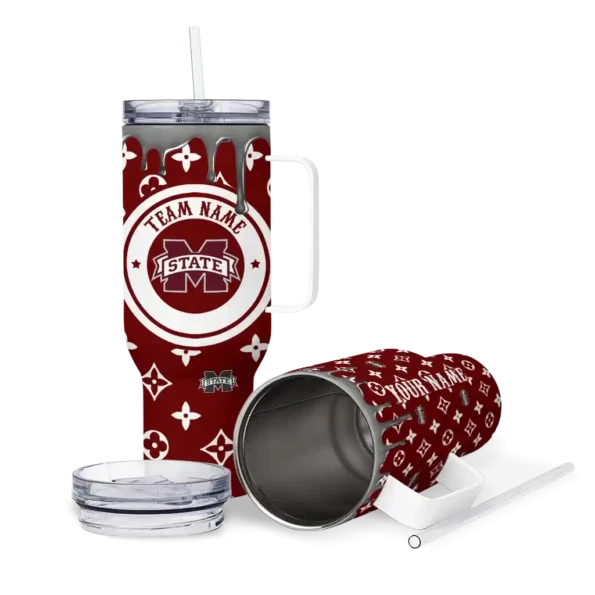 customized mississippi state bulldogs bullseye drips maroon curved tumbler high quality.webp