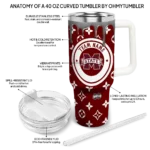 customized mississippi state bulldogs bullseye drips maroon curved tumbler best selling.webp