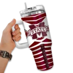 customized mississippi state bulldogs chevron layers maroon curved tumbler best selling.webp