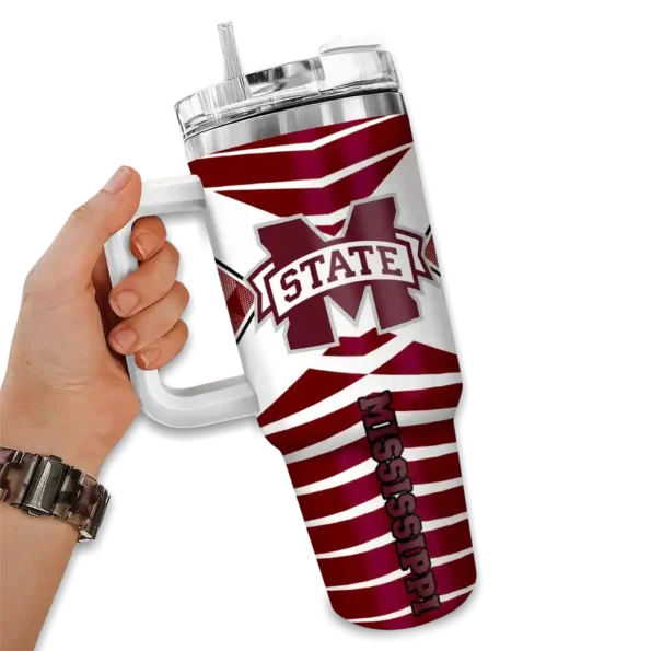 customized mississippi state bulldogs chevron layers maroon curved tumbler fashion forward.webp