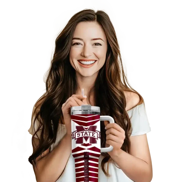 customized mississippi state bulldogs chevron layers maroon curved tumbler premium grade.webp