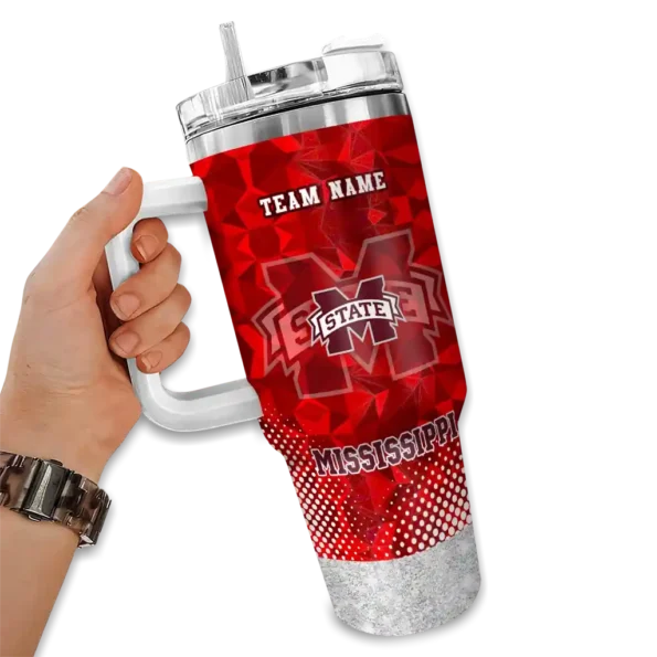 customized mississippi state bulldogs geometric prism maroon curved tumbler fashion forward.webp