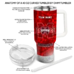 customized mississippi state bulldogs geometric prism maroon curved tumbler best selling.webp