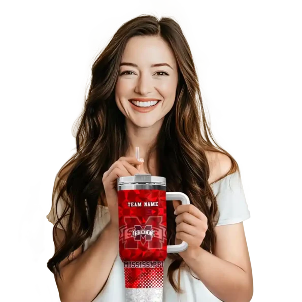 customized mississippi state bulldogs geometric prism maroon curved tumbler premium grade.webp