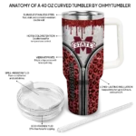 customized mississippi state bulldogs leopard zipper maroon curved tumbler best selling.webp