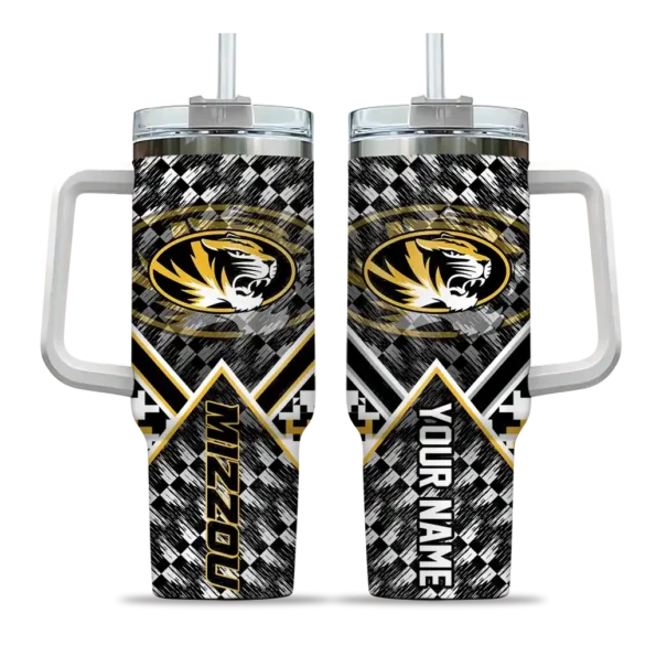 customized missouri tigers chevron angle black curved tumbler best selling.webp