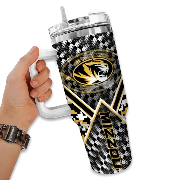customized missouri tigers chevron angle black curved tumbler fashion forward.webp