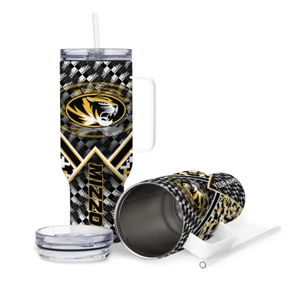 customized missouri tigers chevron angle black curved tumbler high quality.webp