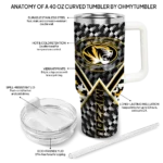 customized missouri tigers chevron angle black curved tumbler best selling.webp