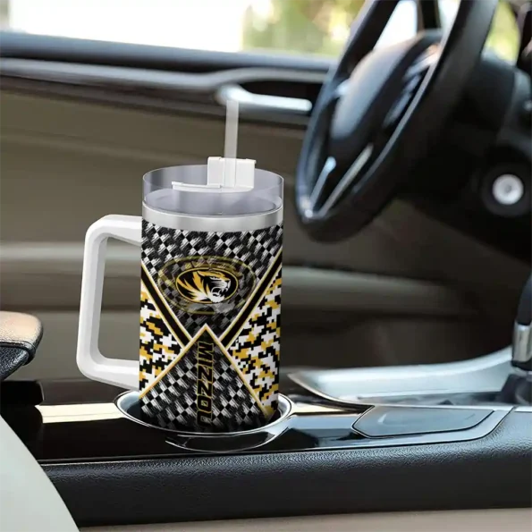 customized missouri tigers chevron angle black curved tumbler trendy.webp