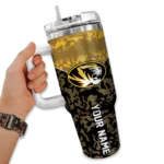 customized missouri tigers chevron stripe black curved tumbler best selling.webp