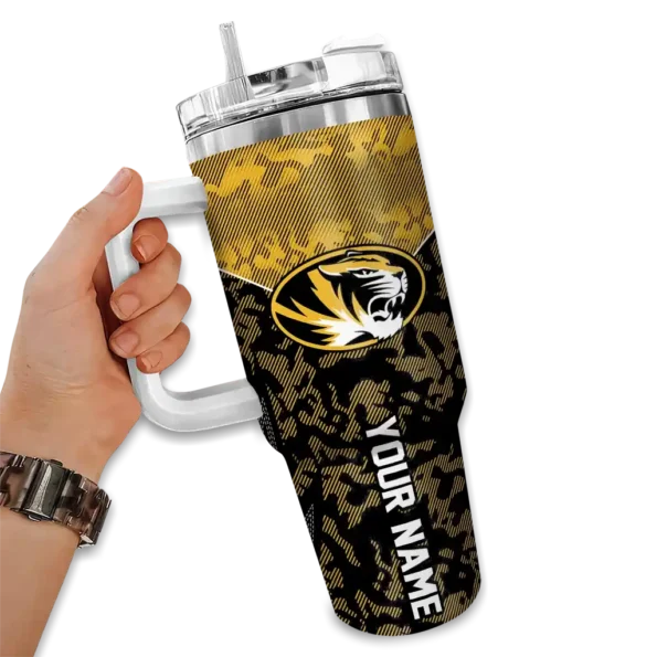 customized missouri tigers chevron stripe black curved tumbler fashion forward.webp