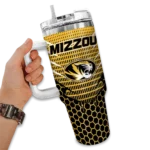 customized missouri tigers hex texture black curved tumbler best selling.webp