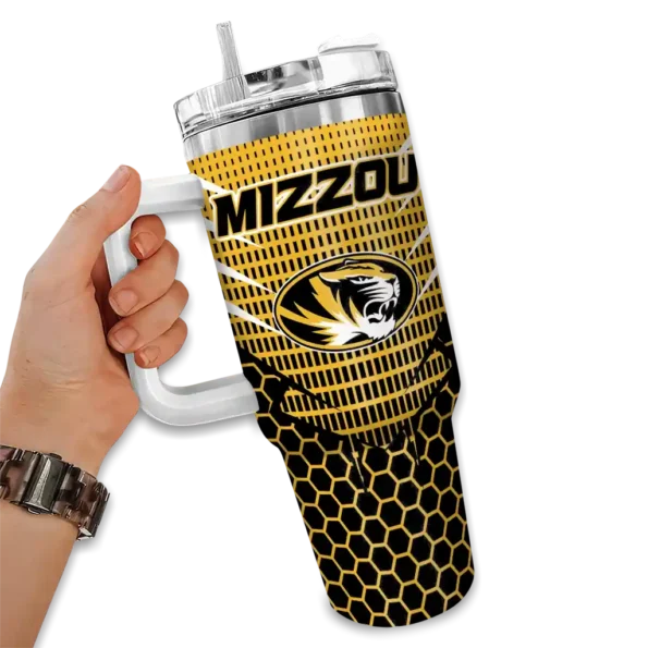 customized missouri tigers hex texture black curved tumbler fashion forward.webp