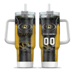 customized missouri tigers hexagon armor black curved tumbler best selling.webp