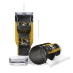customized missouri tigers hexagon armor black curved tumbler best selling.webp
