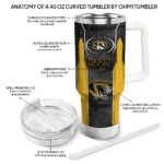 customized missouri tigers hexagon armor black curved tumbler best selling.webp