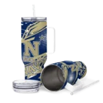 customized navy midshipmen abstract paths blue curved tumbler best selling.webp