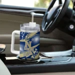 customized navy midshipmen abstract paths blue curved tumbler best selling.webp