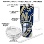 customized navy midshipmen arrow burst blue curved tumbler best selling.webp