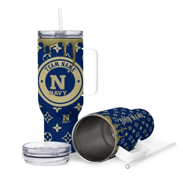 customized navy midshipmen bullseye drips blue curved tumbler high quality.webp