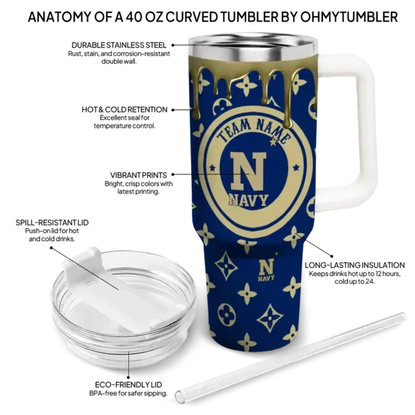 customized navy midshipmen bullseye drips blue curved tumbler new arrival.webp