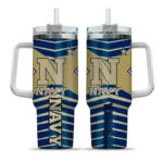 customized navy midshipmen chevron layers blue curved tumbler best selling.webp