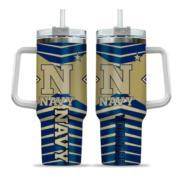 customized navy midshipmen chevron layers blue curved tumbler best selling.webp