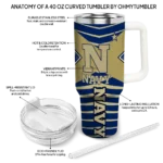 customized navy midshipmen chevron layers blue curved tumbler best selling.webp