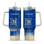 customized navy midshipmen geometric prism blue curved tumbler best selling.webp