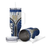 customized navy midshipmen leopard zipper blue curved tumbler best selling.webp
