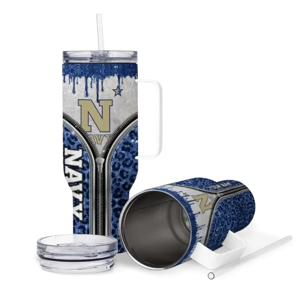 customized navy midshipmen leopard zipper blue curved tumbler high quality.webp