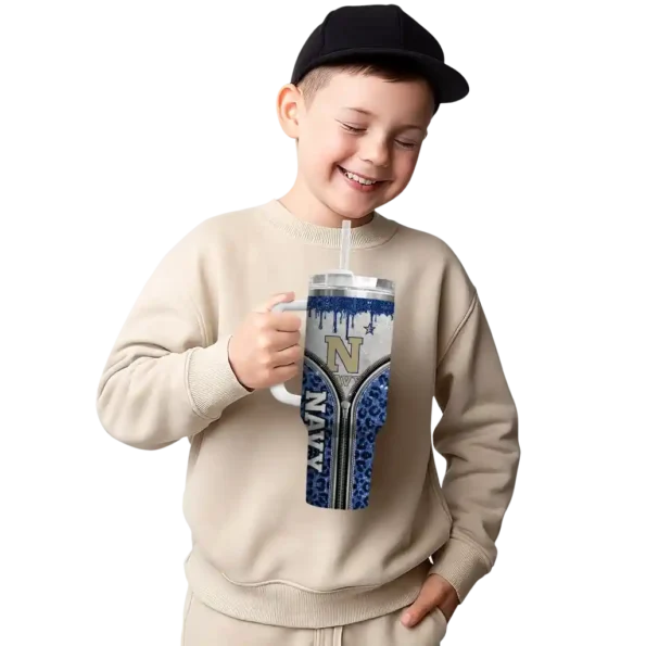 customized navy midshipmen leopard zipper blue curved tumbler latest model.webp