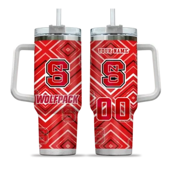 customized nc state wolfpack bold diamonds red curved tumbler best selling.webp