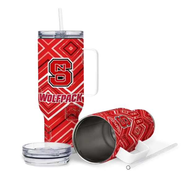 customized nc state wolfpack bold diamonds red curved tumbler high quality.webp