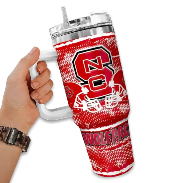customized nc state wolfpack honey streaks red curved tumbler fashion forward.webp