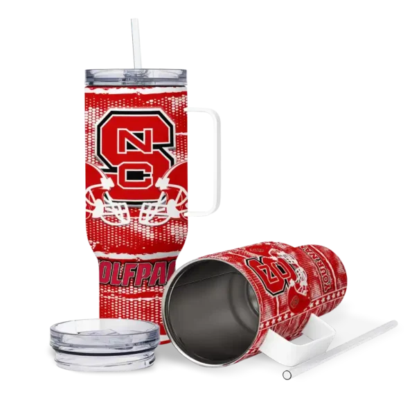 customized nc state wolfpack honey streaks red curved tumbler high quality.webp