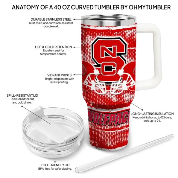 customized nc state wolfpack honey streaks red curved tumbler new arrival.webp
