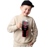 customized nebraska cornhuskers arrow armor red black curved tumbler best selling.webp