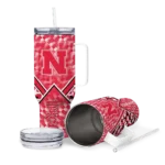 customized nebraska cornhuskers chevron angle red curved tumbler best selling.webp