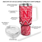 customized nebraska cornhuskers chevron angle red curved tumbler best selling.webp