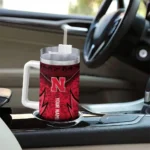 customized nebraska cornhuskers chevron stripe red curved tumbler best selling.webp
