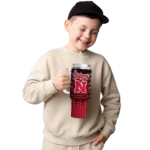 customized nebraska cornhuskers hex texture red curved tumbler best selling.webp