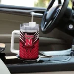 customized nebraska cornhuskers hex texture red curved tumbler best selling.webp